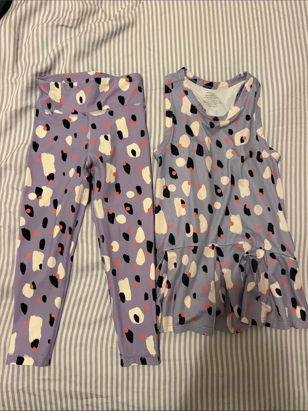 Hanna Andersson Lavender Polka Spot Tank & Legging Set